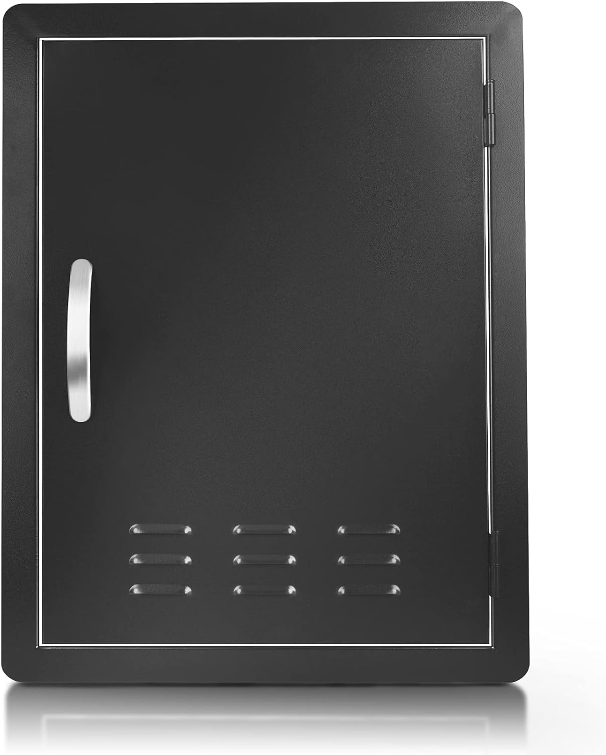 Stanbroil BBQ Outdoor Kitchen Door, Black Steel Single Vertical Access Door Perfect