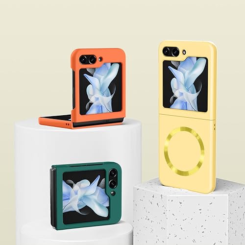 Miniatura 6 de Funda magnética para Samsung Galaxy Z Flip 5 (compatible con MagSafe) a prueba de golpes, protección antiarañazos, plástico duro, funda delgada para