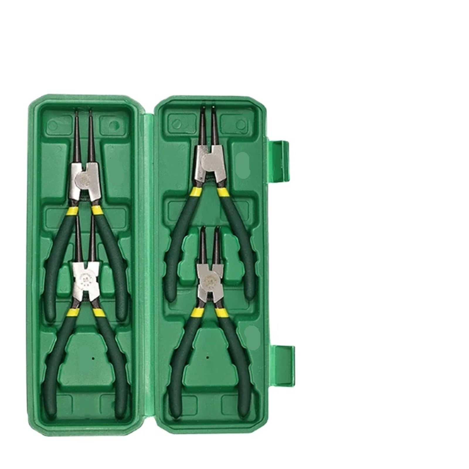 Set di pinze for anelli elastici da 7 pollici | Punte dritte e piegate, for la rimozione degli anelli elastici interni ed esterni