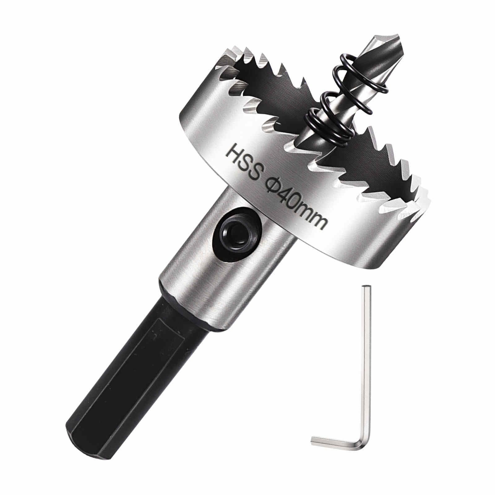 DTGN 1-9/16" Hole Saw 4341 High Speed Steel - 40mm Hole Cutter - Good for Thin Metal/PVC/Acrylic/Plastic/Wood Board - Silver