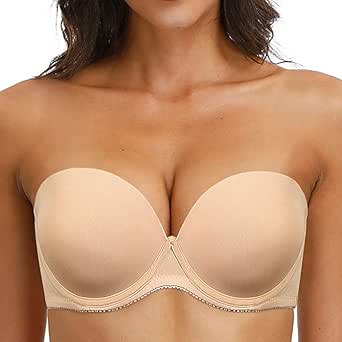 Women's Push Up Strapless Thick Padded Convertible Multiway Bra