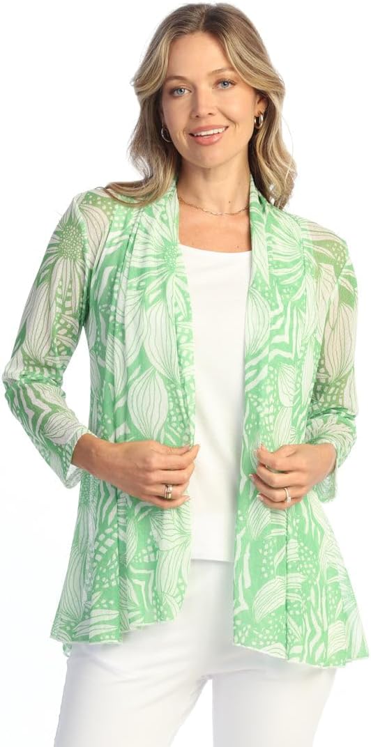 Jess & Jane Crepe Mesh Drape Cardigan - CM3