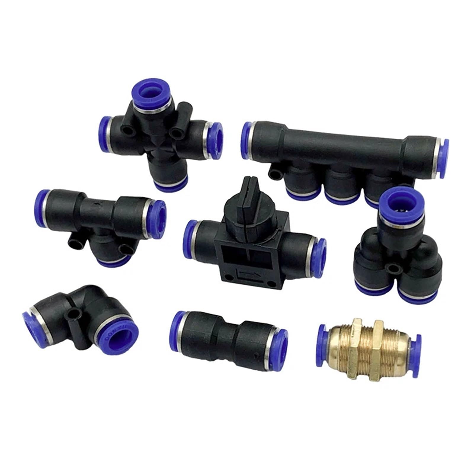 Conectores de tubo de manguera de aire, Conector rápido de Accesorios Neumáticos de plástico PU PY 4, 6, 8, 10 y 12mm, 10 Uds.(LSA (10PCS A LOT))