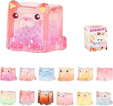Mini Square Cats Series Blind Box Figures Collectible Toys | Random Design Action Figures Collectible Toys Desktop Decor Home Decorations,Single Box