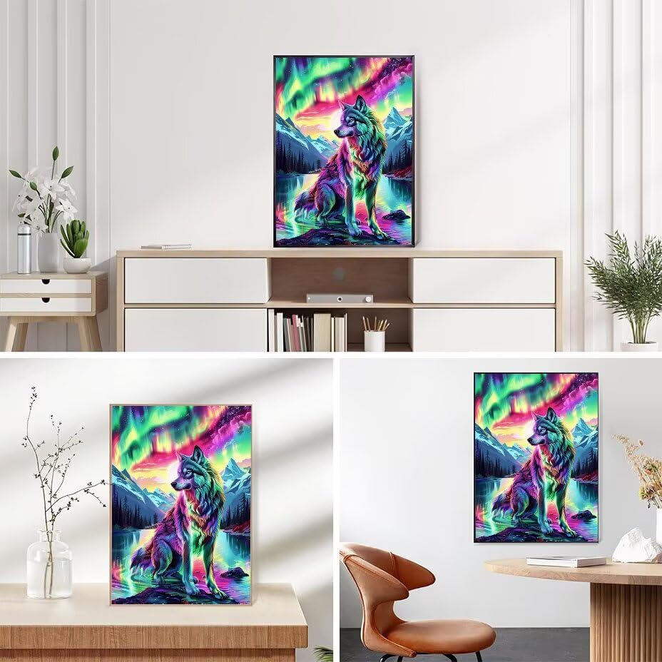 Diamond painting adulte loup pour votre décoration murale DIY