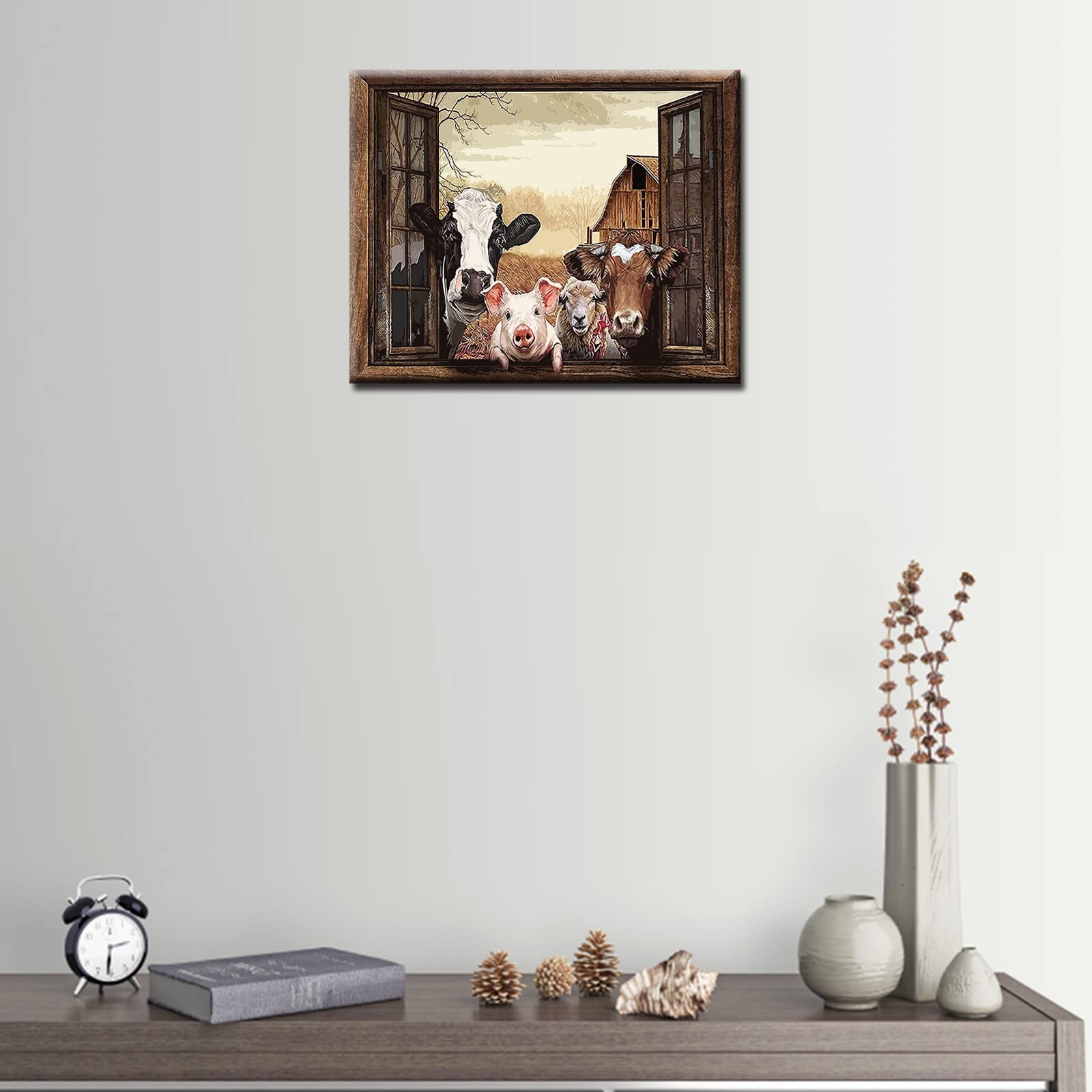 LSDEERE Malen Nach Zahlen Kit – 40x50 Cm, Wildschwein-Motiv, Inkl. Acrylfarben & 3 Pinsel
