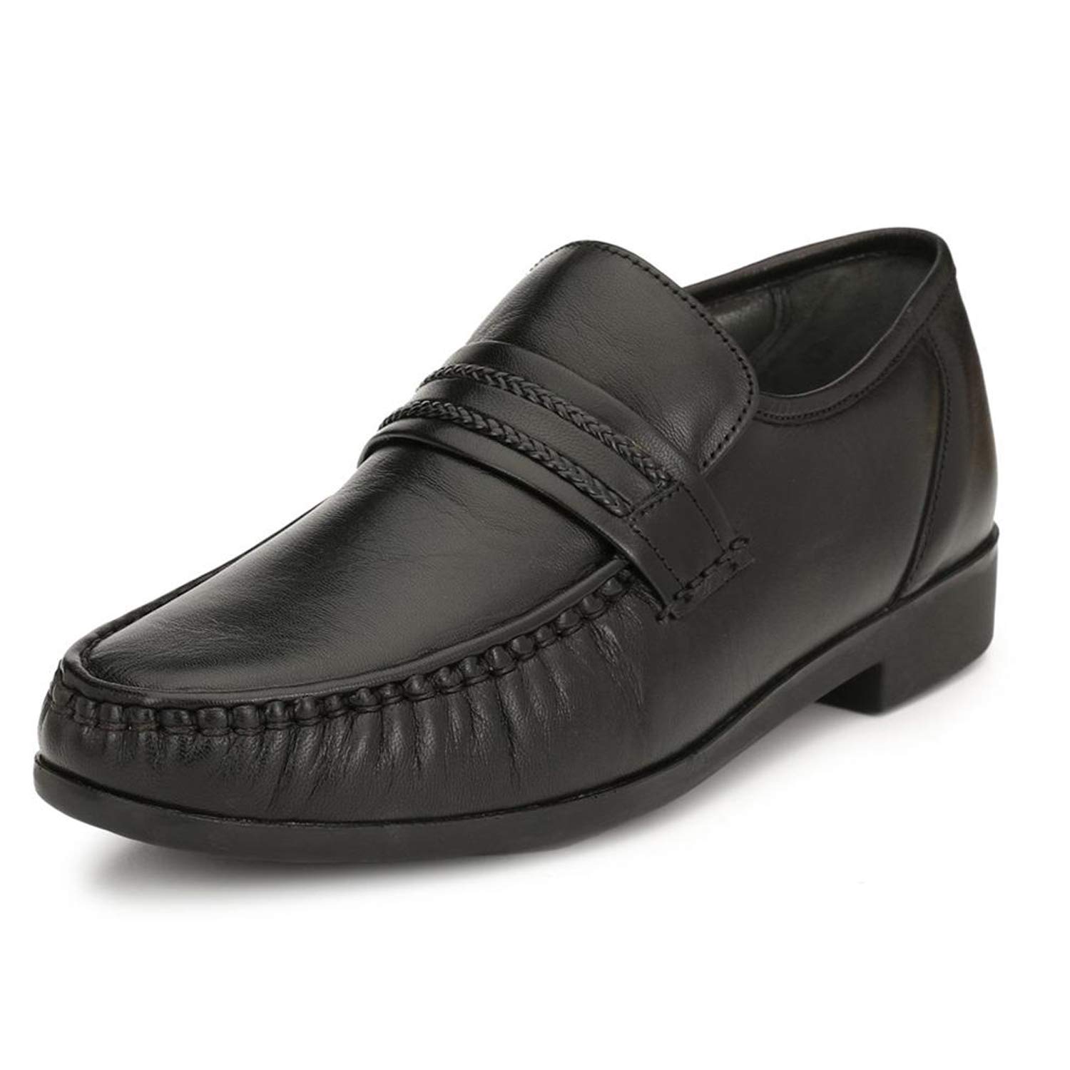 HITZ Mens Black Leather Slip-on Comfort Shoes - 8 (B0BQW5TTCB) Amazon Price History, Amazon Price Tracker