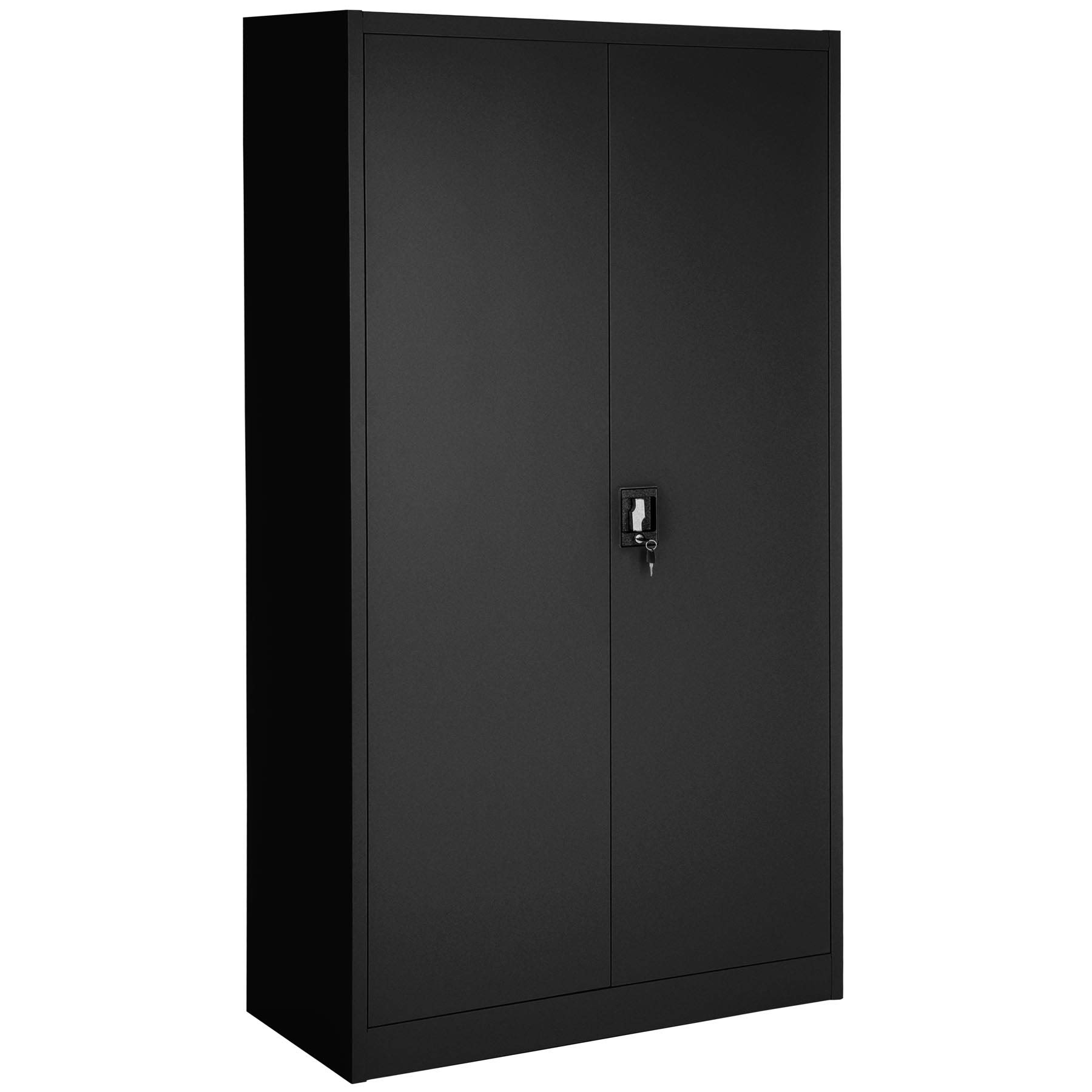 tectake® Lot de 2 Armoire de Bureau métallique 180x90x40 cm avec Serrure Rangement Bureau avec 5 Compartiments pour Classeur Rangement Documents Industriel Meuble 2 Portes, 4 Étagères Réglables