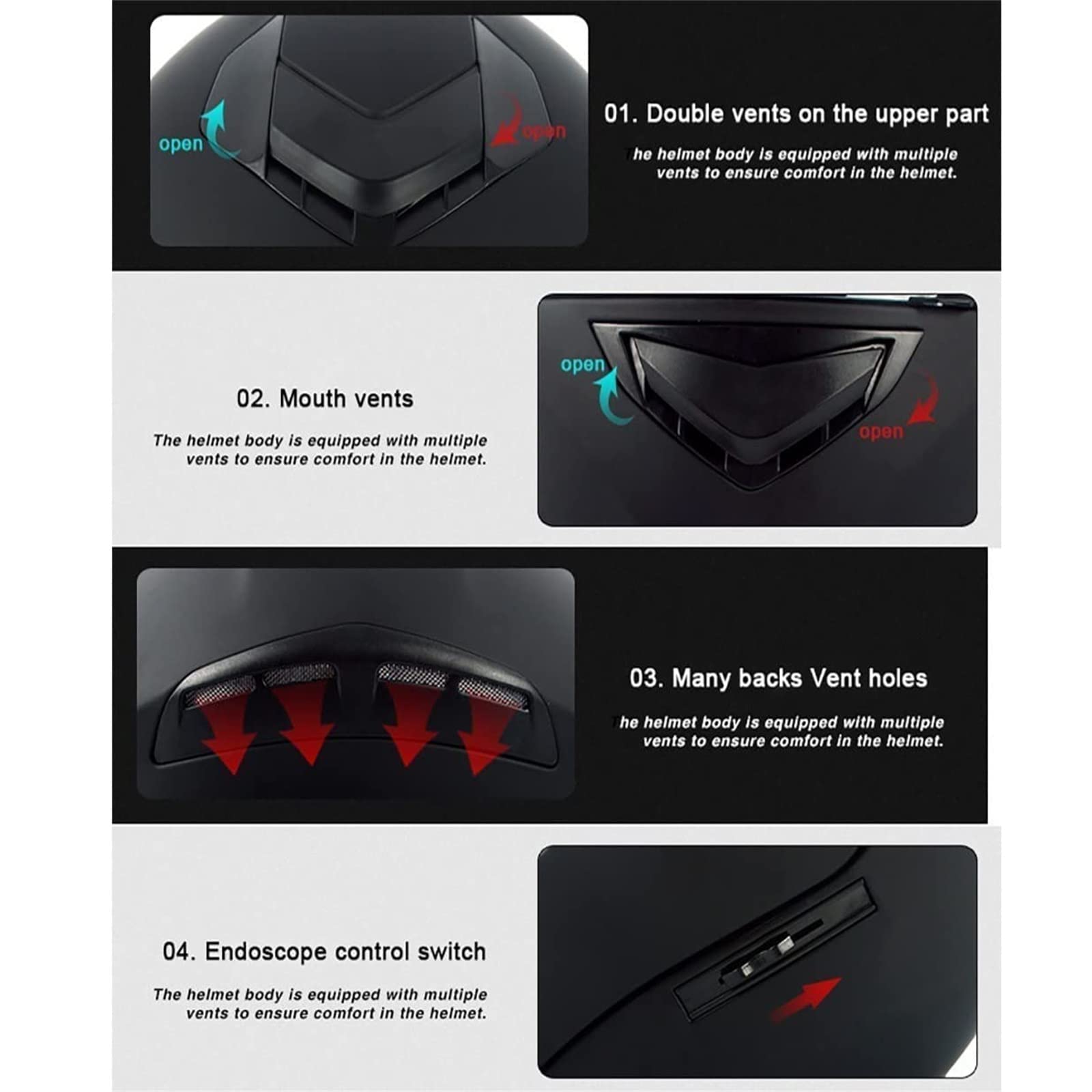 BGMKE Kask szczękowy z Bluetooth, integralny kask motocyklowy z podwójnym wizjerem, modułowy kask integralny typu flip up, kask motocyklowy dla kobiet i mężczyzn, zintegrowany kask motocyklowy,