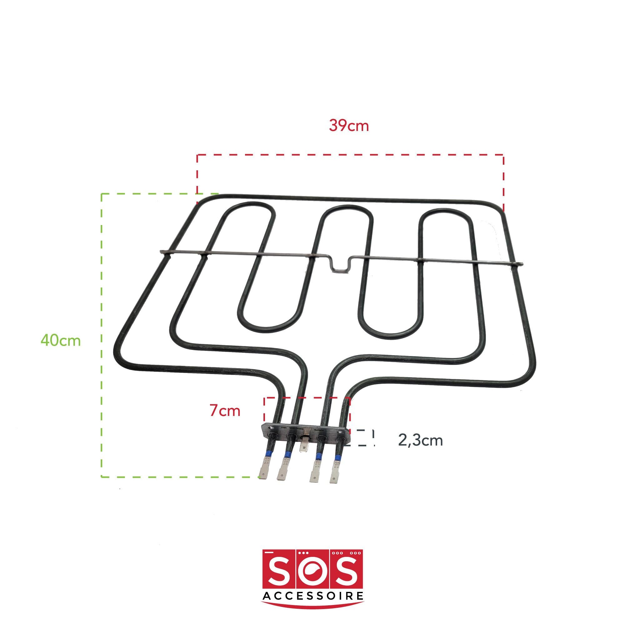 SOS Accessoire Widerstand, 1400 + 1200 W, für Backofen, Herd 32017631 Alia, Alliance, Atlantik, Avea, Aya, Bluesky, Casino, Kobal, Continental