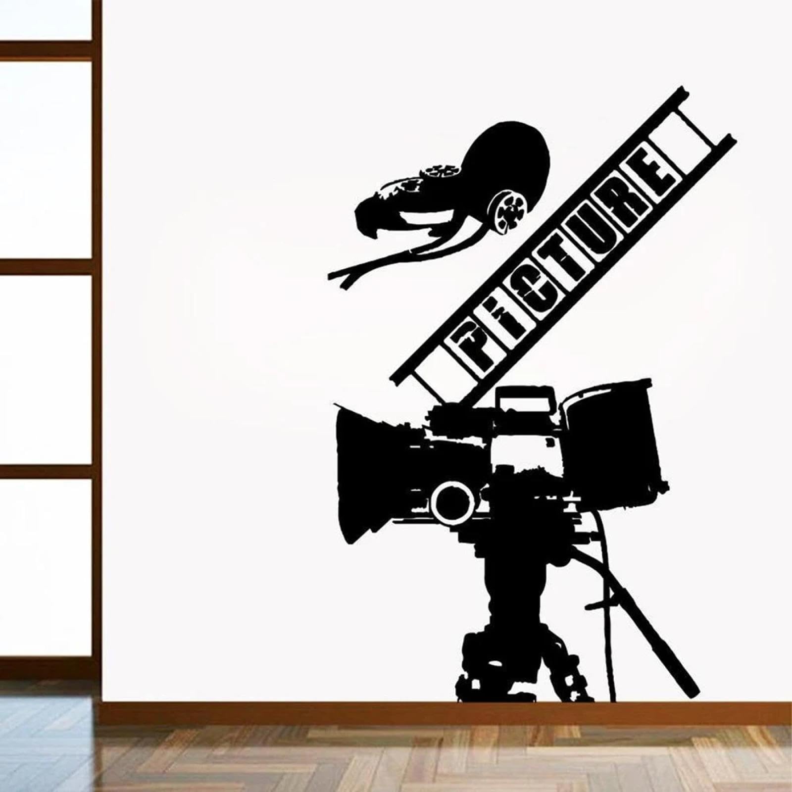 Youousi Black Movie Wall Decals, Film Production, Cinematographer Wall Decals, Office Decorations, Vinyl Camera Wall Art Decals