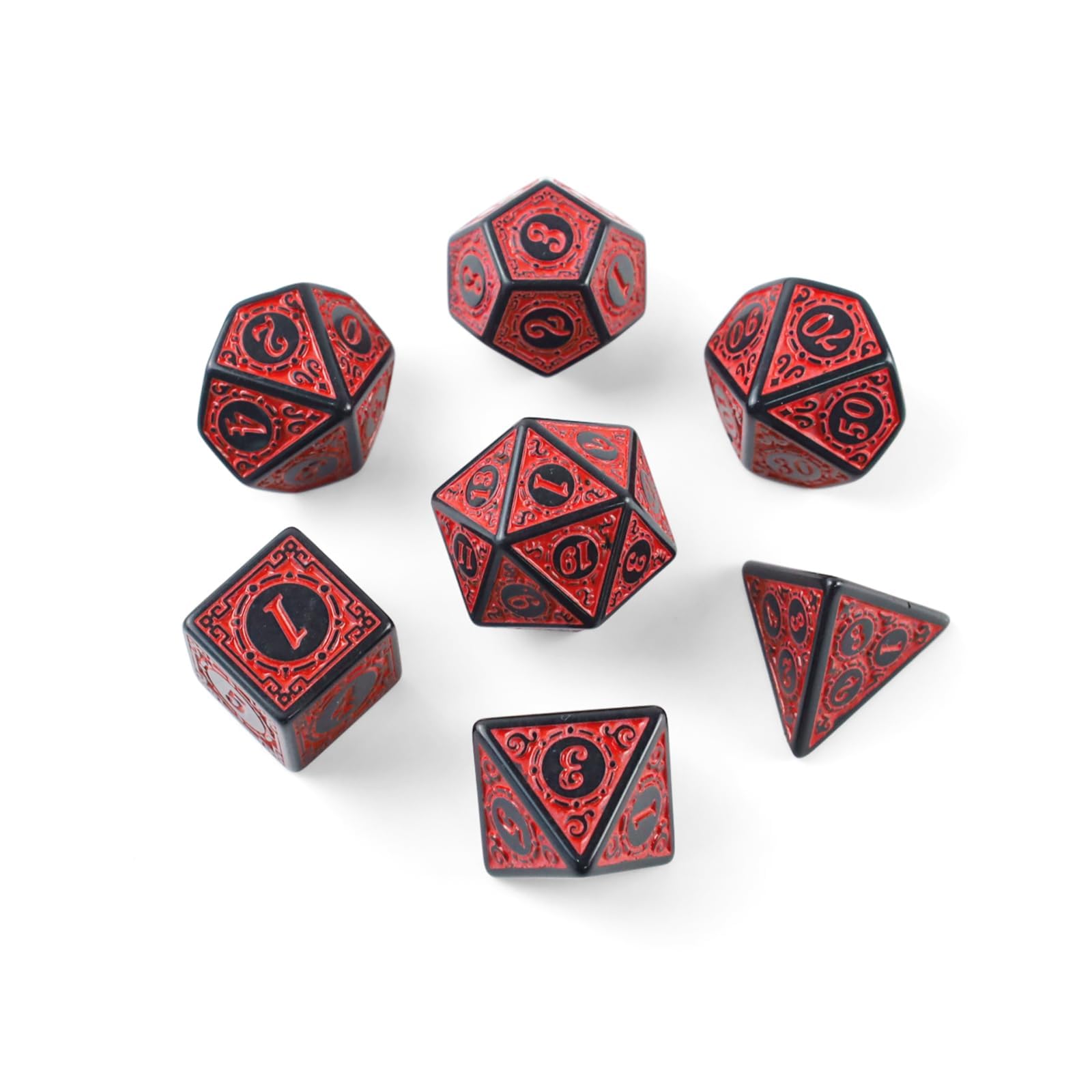 7 Stück DND Dice im Farbmix, MTG Polyedrische Würfel Set, D&