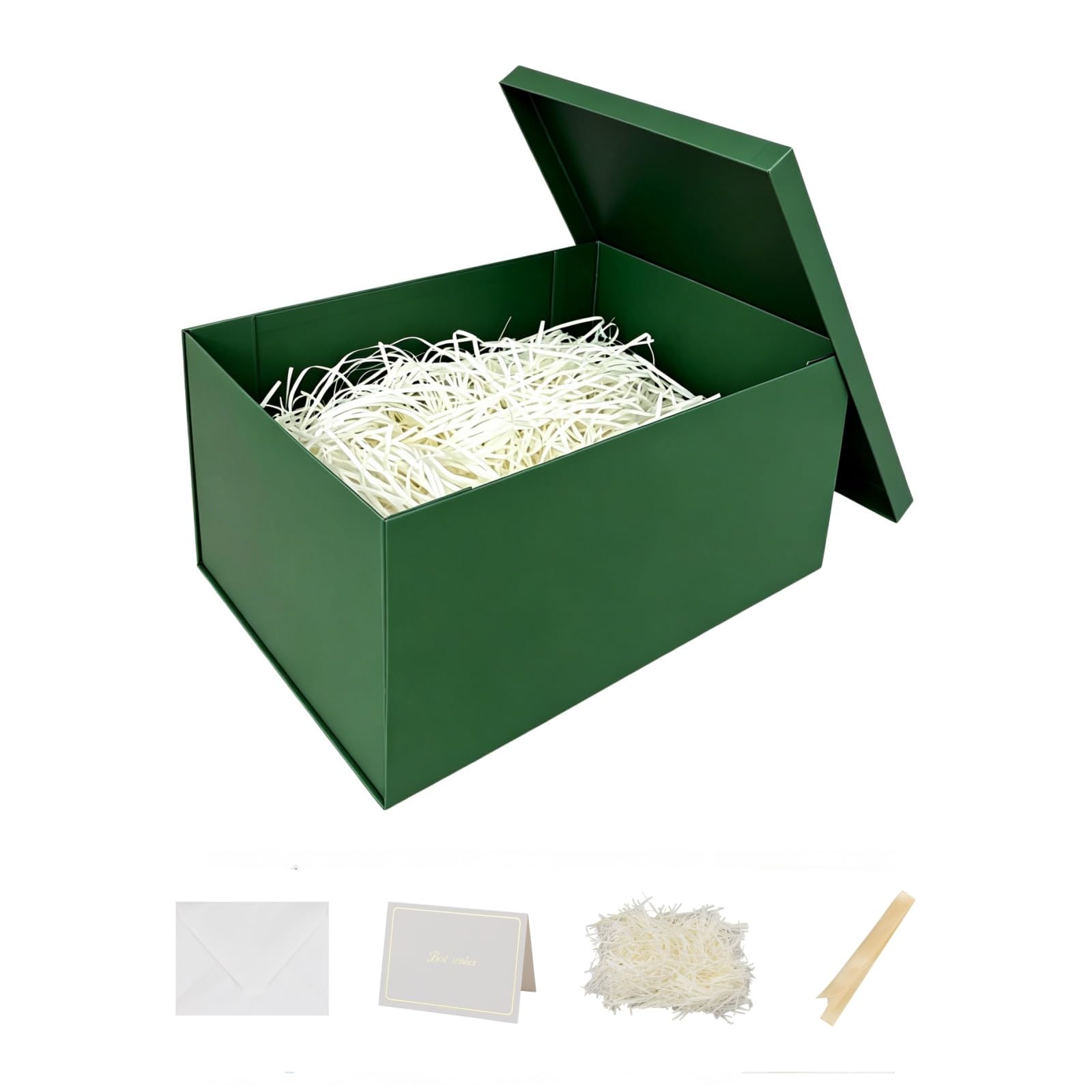 Nenwic Small Gift Box with Lid 25.5x20.5x10cm Green Boxes, 3Pack
