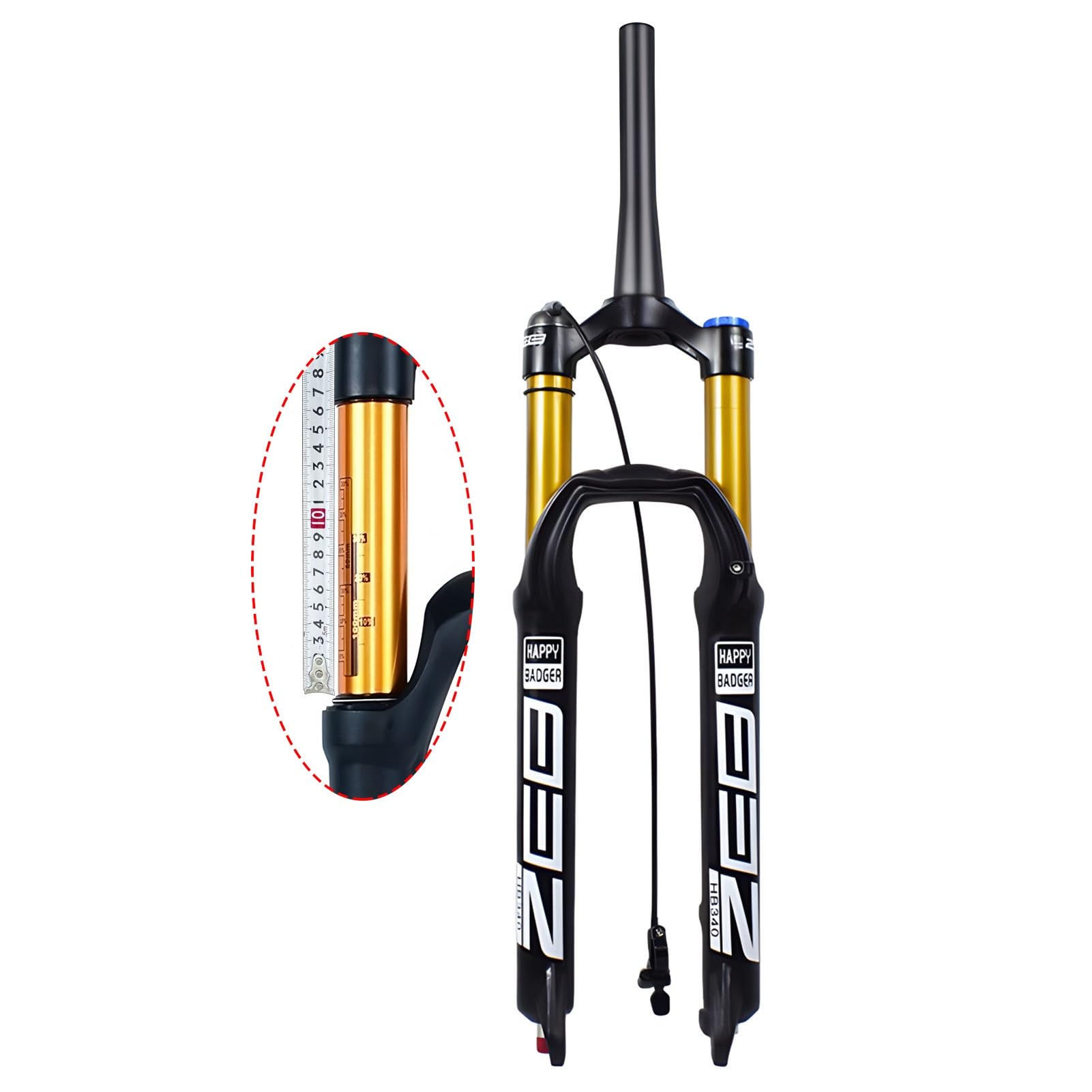 XGSUZNE Mountain Bike Fork 26/27.5/29 Inch 160mm Travel Bicycle Front Forks 34mm Inner Tubo Air Suspension For AM, XC, MTB, Downhill Cycling - Black