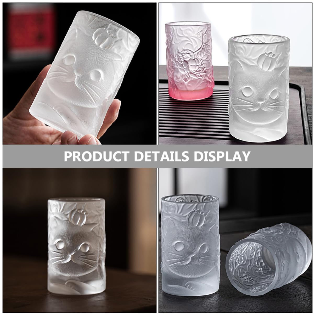 PRETYZOOM 5 Piezas Café exprés Margarita Vasos de Agua Clara Taza de café Decorativa té Fiesta Vasos de te Cat mug Vasos para Cafe Taza Cristal Copa de Vidrio Vaso de Jugo casero Transparent
