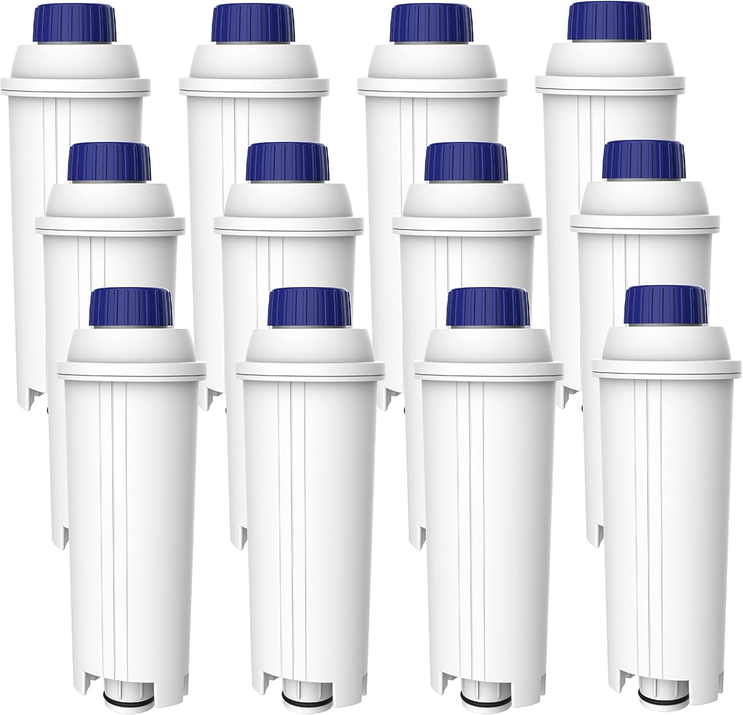 AQUA CREST Filtro de Agua, Repuesto para Filtro De'Longhi® DLSC002 (12) | Filtro de Repuesto para De'Longhi® DLSC002, ECAM, Eletta, Dinamica, Magnifica, ETAM Autentica, Certificado TÜV SÜD