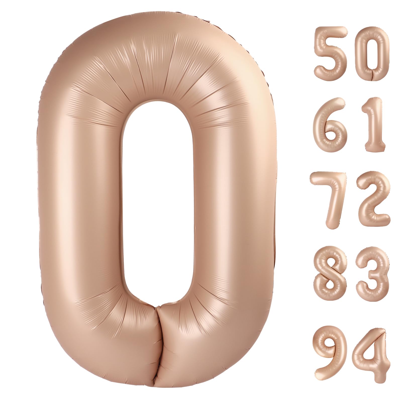 Light Brown 0 Balloon - Number Balloon 40 Inch, 0th Light Brown Decorations