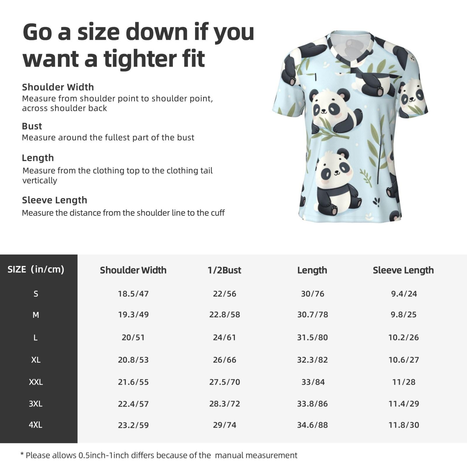 Stylish Athletic Sports Jersey Cute-Cartoon-Panda-Bear Men's Rugby Jersey Medium Black