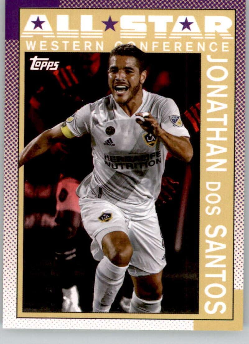 2020 Topps MLS All-Star Red #AS-18 Jonathan dos Santos SER/10 LA Galaxy Official Major League Soccer Card in Raw (NM or Better) Condition