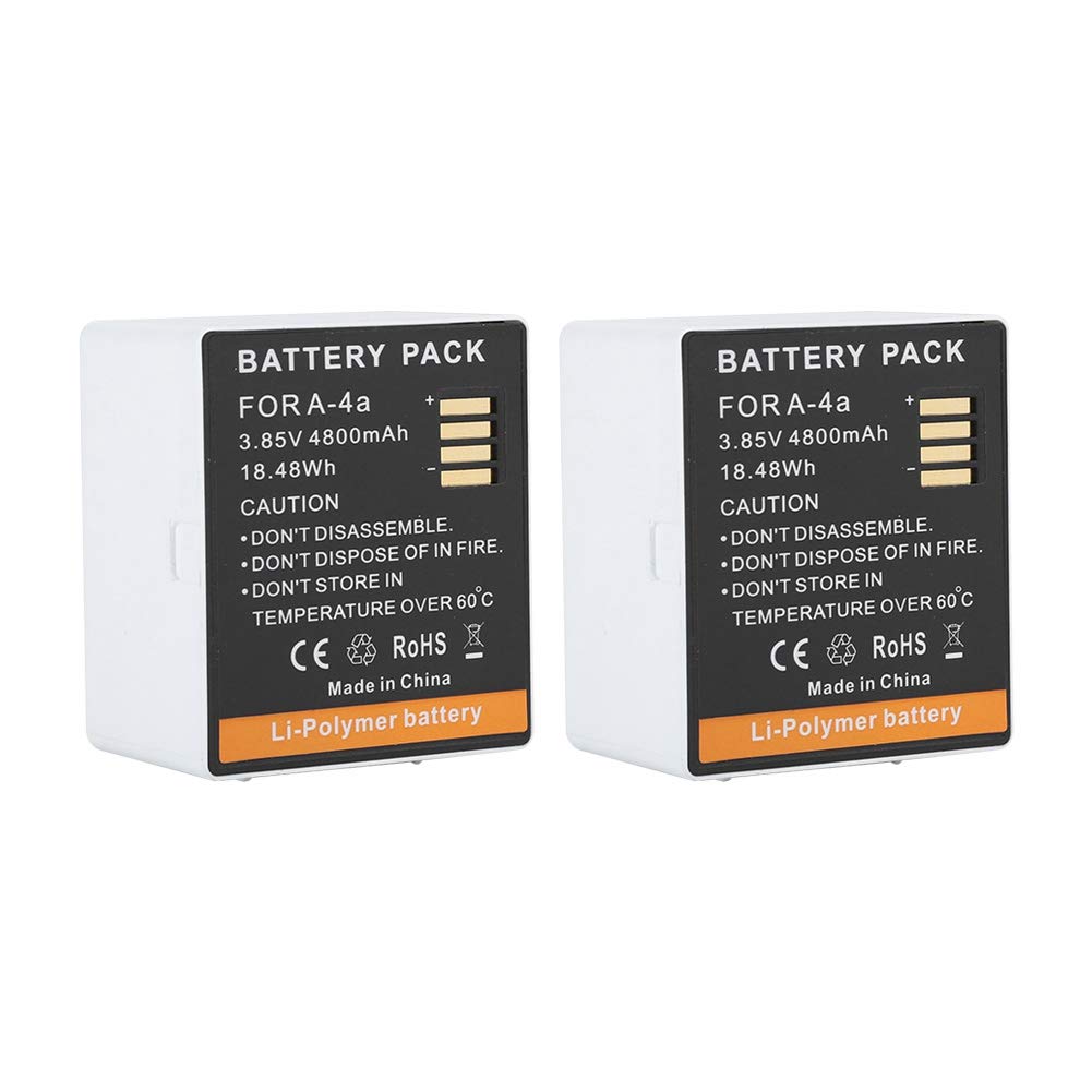 A‑4a Batteria Ricaricabile Ad Alta Capacità da 4800mAh per Videocamera Ultra/Ultra 4K, Confezione da 2, Ioni di Litio, Leggera