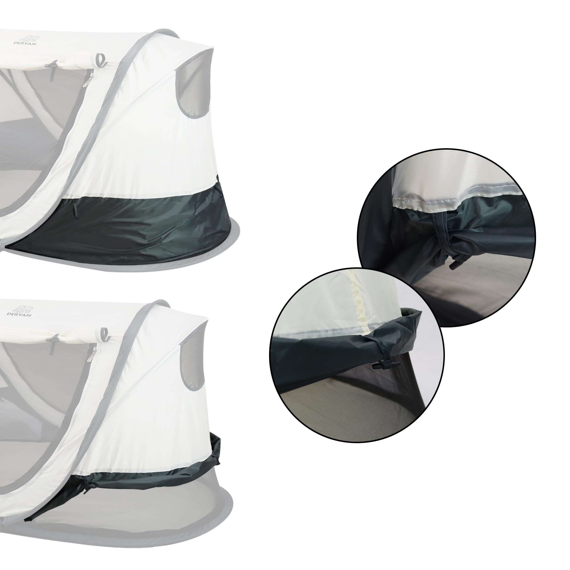 Deryan Shane Lit de Voyage Pour Petits Enfants Avec Matelas - De la Naissance Jusqu'à 3 ans - Tente Bébé Pop-Up Montée en 2 Secondes - Moustiquaire et Sac de Voyage Inclus - 120x70x60 cm (Crème)