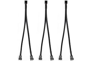 Aypzuke Computer PC PWM Fan Splitter Cable 1 to 2 (4 Pin+3 Pin)