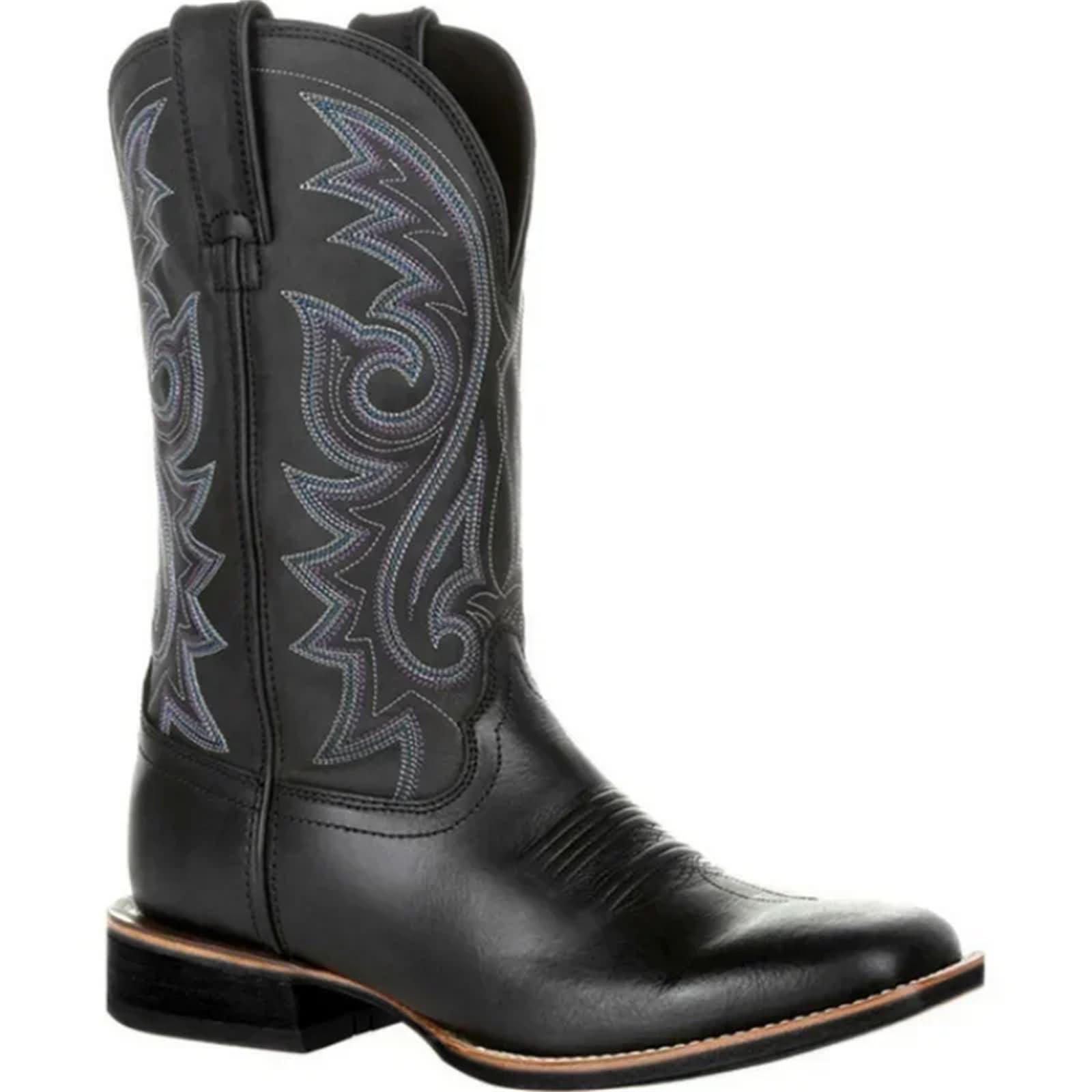 Lmtossey Stivali Western a metà polpaccio da uomo stivali da cowboy scarpe in pelle fatte a mano per uomo punk stivali da equitazione