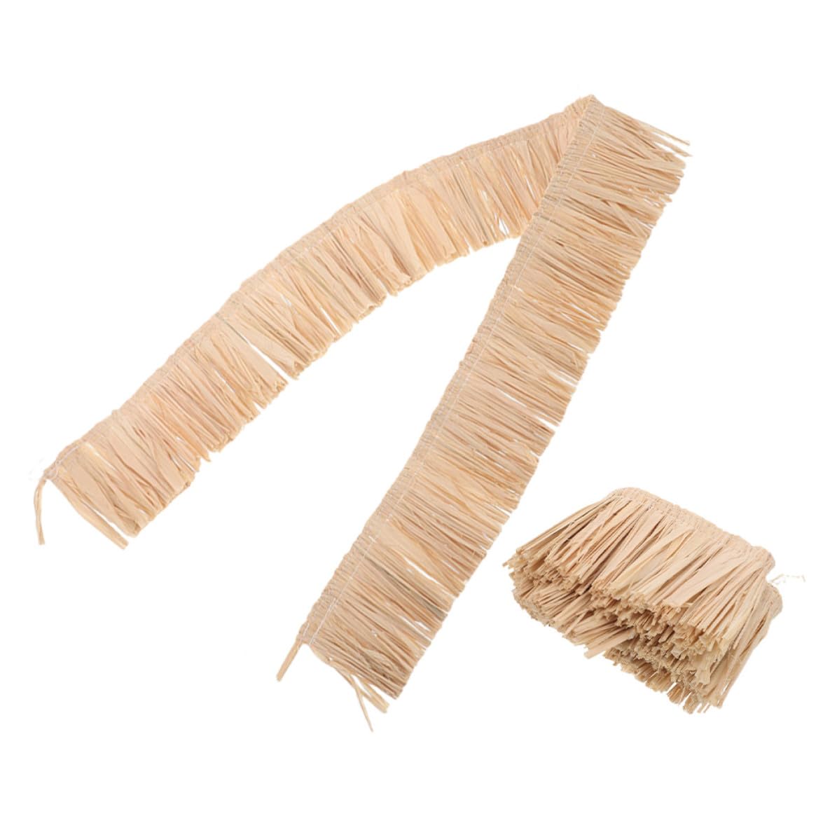 Cinta de flecos de paja natural tejida con acabado transpirable para accesorios y manualidades