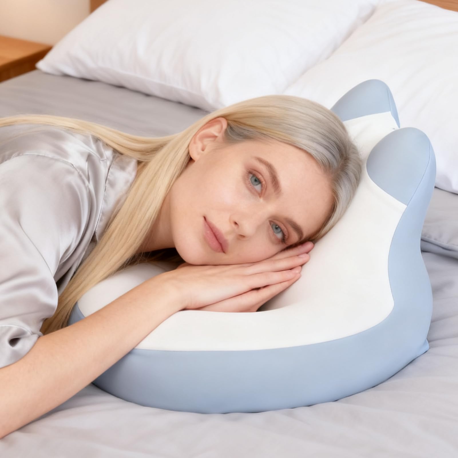 Almohada De Dormir Abajo Impermeable En Todas Las Posiciones | Soporte Para El Cuello Almohada De Cama Abajo Para Hotel Viaje Sofá Camping Dormitorio Mujeres Hombres Adultos Mayores