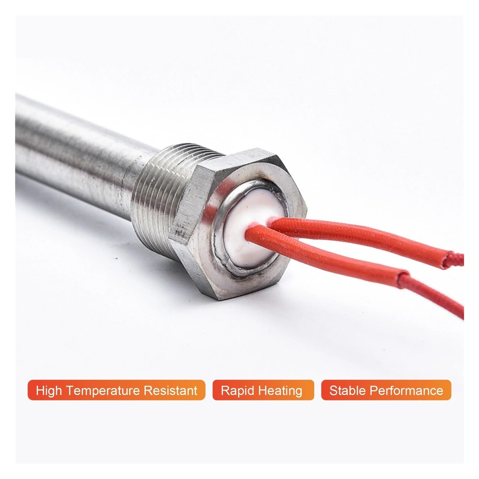 Riscaldatore ad immersione filettato a testa singola 220V | G1/2 Tubo di Riscaldamento Elettrico Radiatore Serbatoio Acqua Caldaia Asta Riscaldante 500-3000W(16-400-3000W)