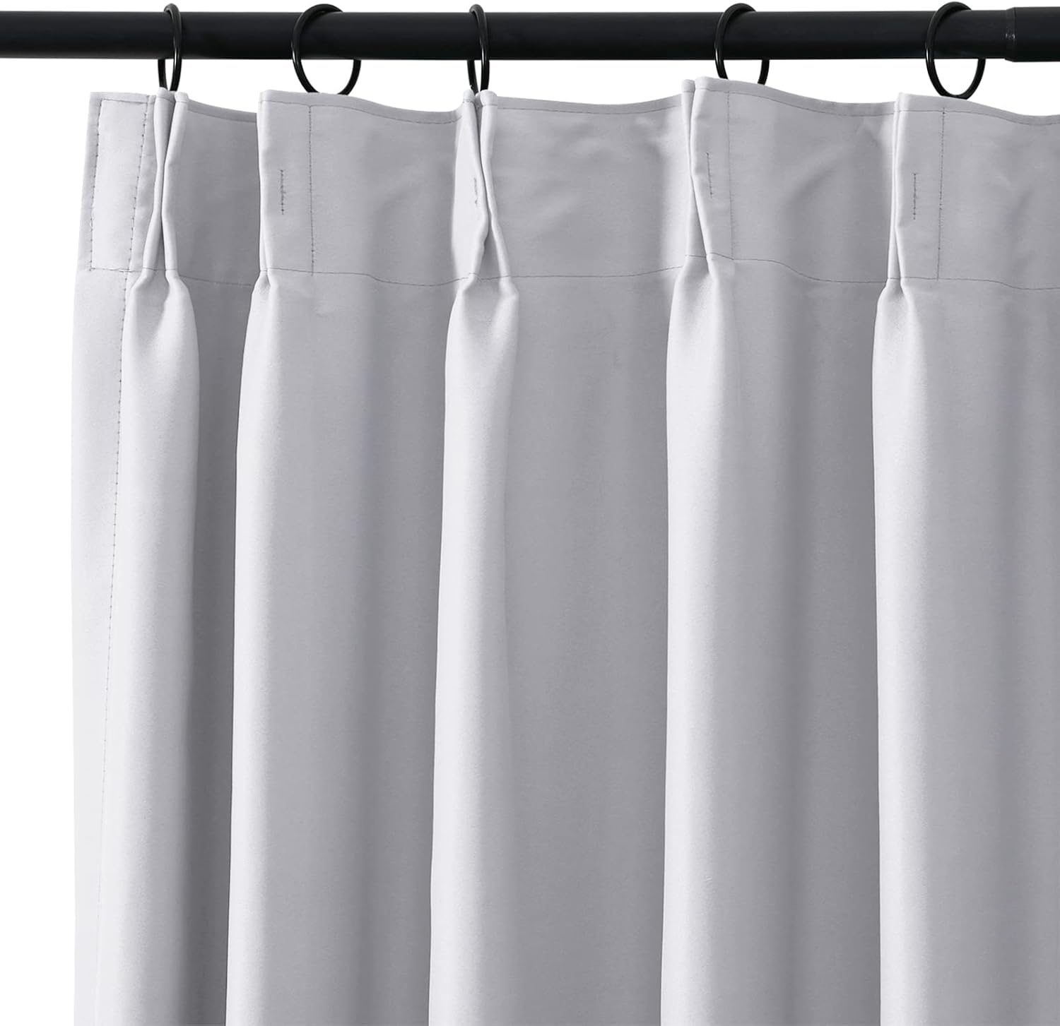 ChadMade Pinch Pleated Curtain Solid Thermal Insulated Blackout Patio Door Panel Drape for Traverse Rod and Track, White 100W x 96L Inch (1 Panel)
