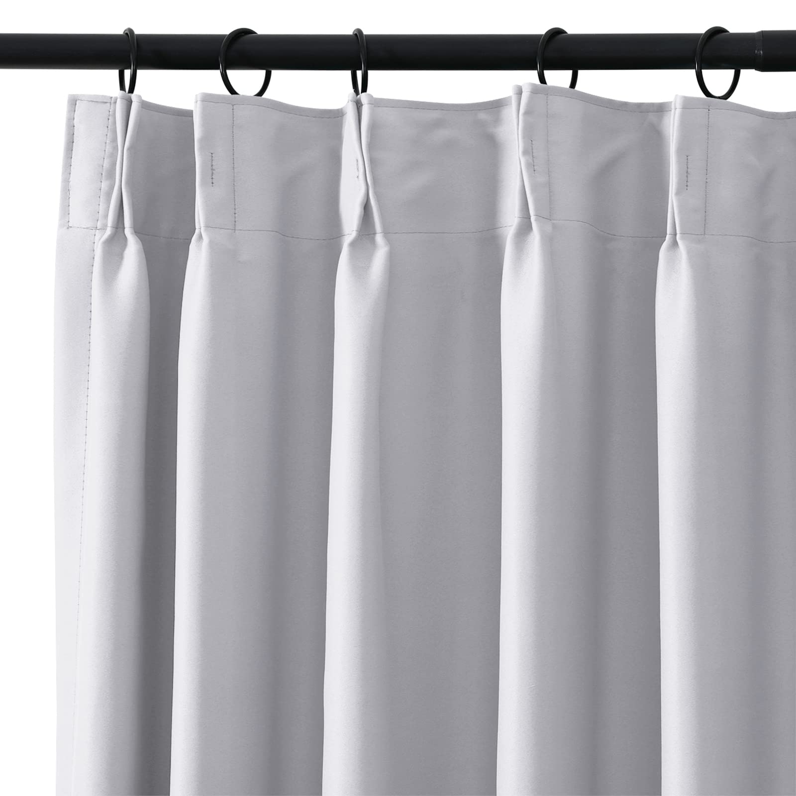 HUTO Pinch Pleat Sunblock Blackout Curtain, Thermal Insulated Room Darkening Window Treatment For Bedroom, Patio, Hotel,Beige, 72 Inch Wide By 96 Inch Long, 1 Panel