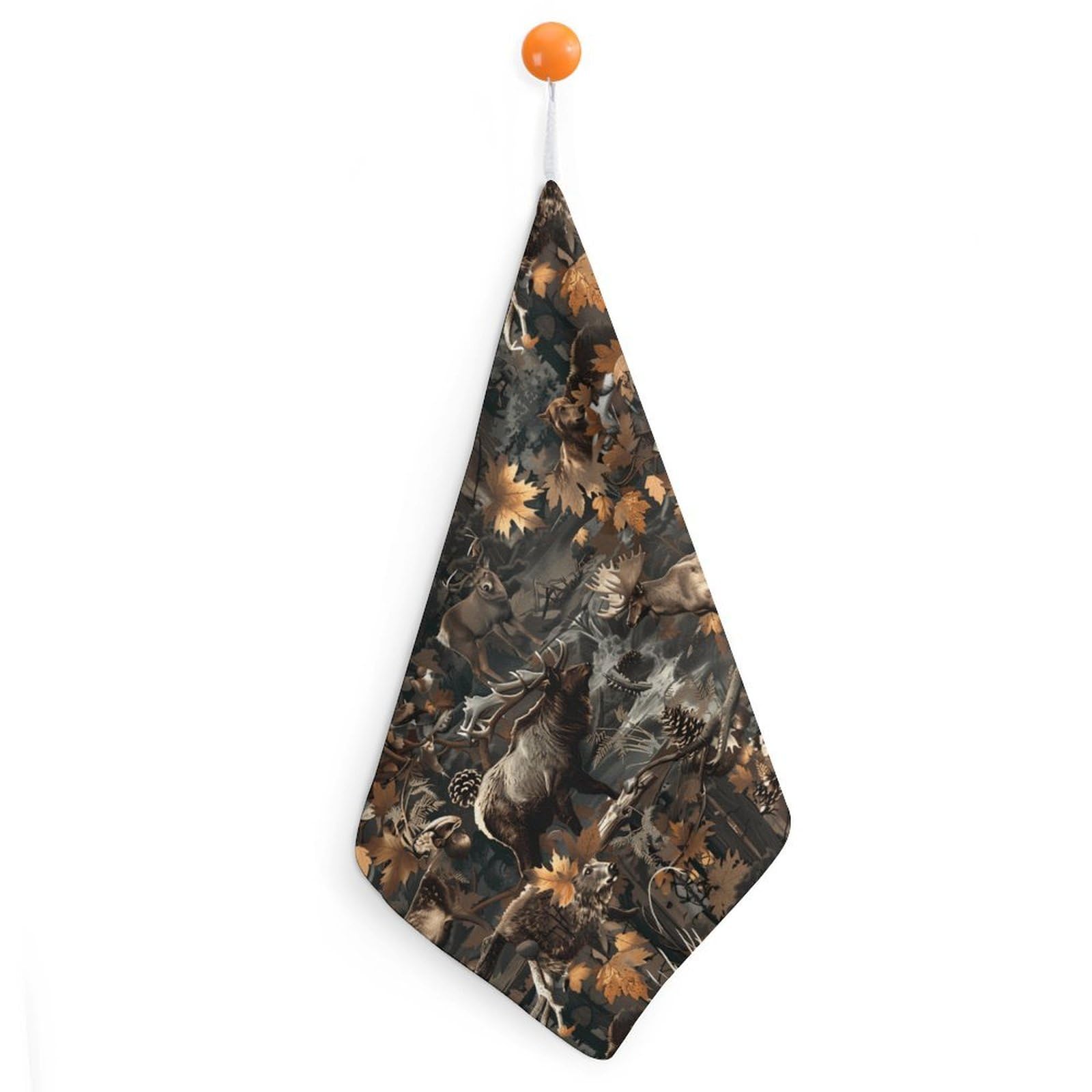 CGSBNGHA Deer Hunting Camouflage Bear Hand Towel Hanging Face Towels Cleaning Cloths Handkerchief for Bathroom Kitchen