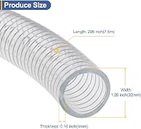 Acél Erősítésű PVC Tömlő 32mm/7,5m - Vegyszerálló Flexibilis Vinyl Cső Nagy Nyomású Szívótömlő Átlátszó 2