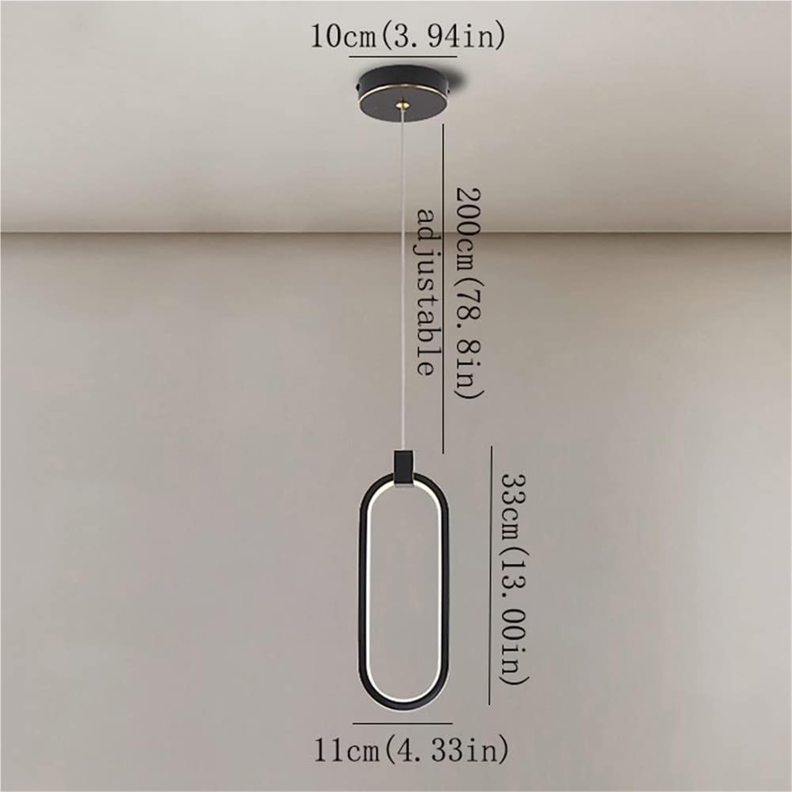 Trójkolorowa mosiężna lampa wisząca z regulowanym zawieszeniem, idealna do sypialni, nocnej lub nowoczesnej dekoracji (złoty 10 cm)