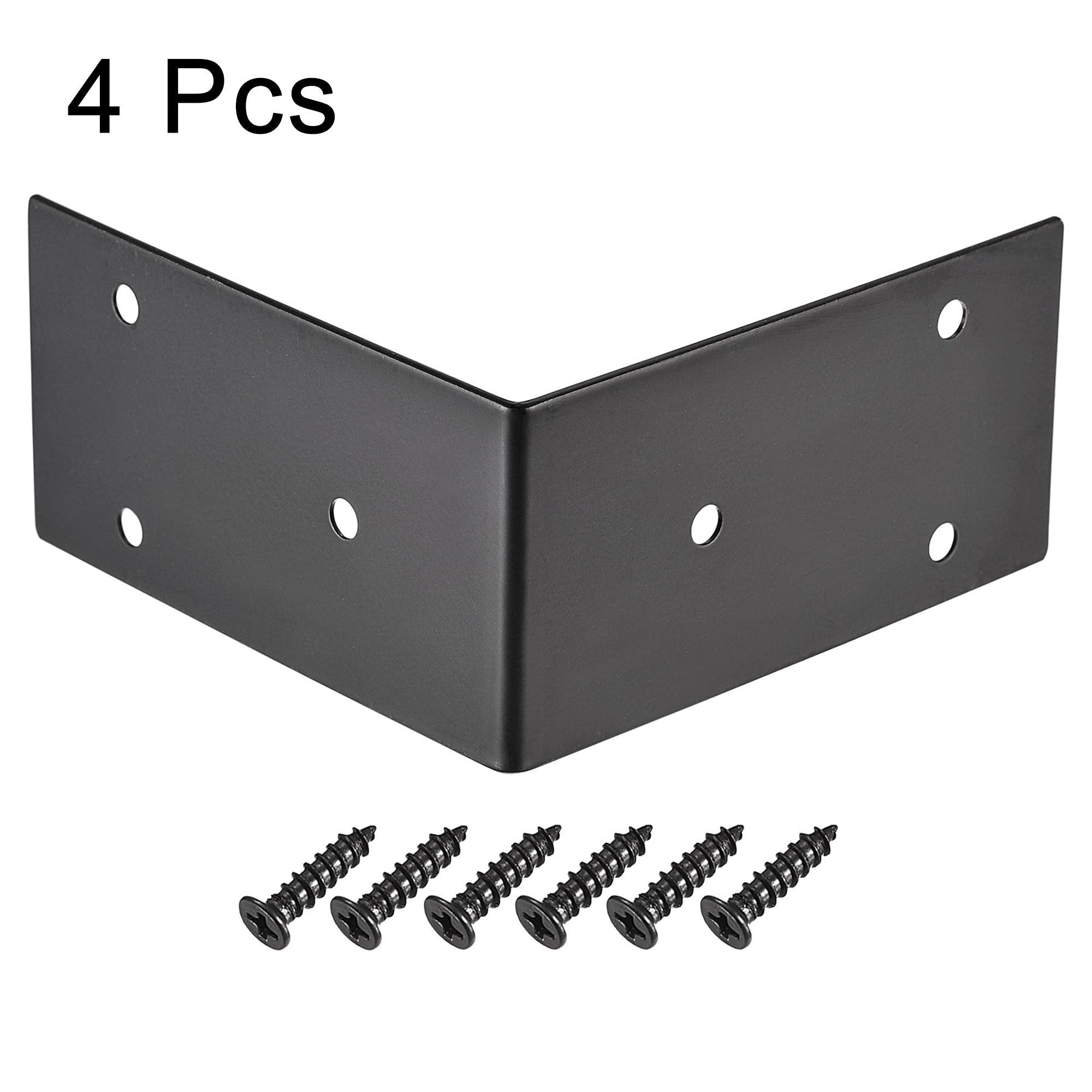 TA-VIGOR Heavy Duty L Brackets, 100x100x50mm Black Stainless Steel Corner Braces, 90 Degree Brackets with Screws - Image 3
