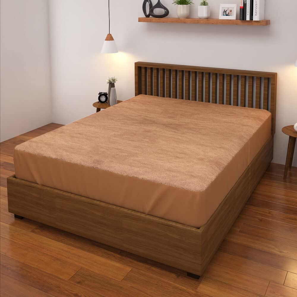Mattress Protectors Bed Cover| Multiple Colors| Available in 13 Sizes| Dust and Water Proof| (78 * 36 Inches, Beige)-image-24