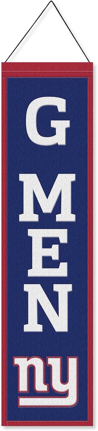 WinCraft New York Giants G Men 8x32 Inch Vertical Wool Embroidered Hanging Banner