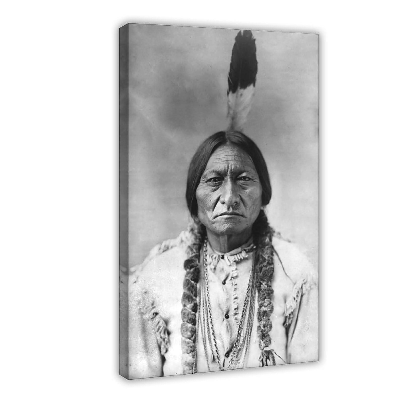 WCYB Sitting Bull 1883 Hunkpapa Lakota Leader Posters Prints Canvas Deco Paintings Wall Art Hangable Frame 8" L X 12" W
