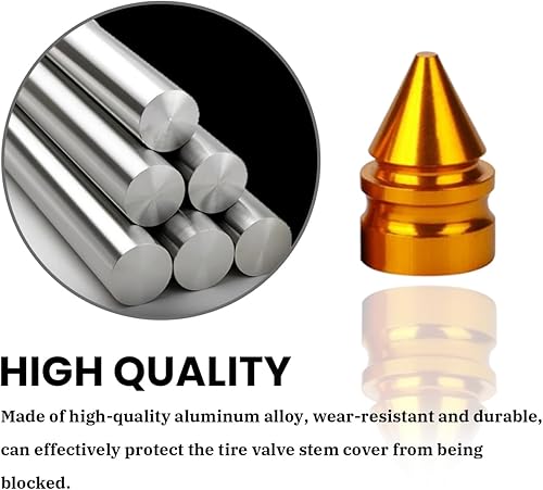 Miniatura 3 de Tapones para válvulas de neumáticos de automóvil, paquete de 8 tapones de presión de aire de aleación de aluminio, accesorios universales a prueba