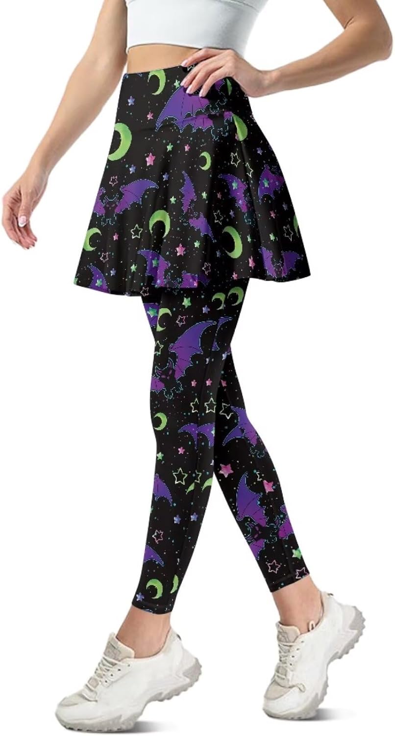 Skirted Leggings for Women Athletic Skirt with Leggings Yoga Running Golf Tennis Skirts with Pocket