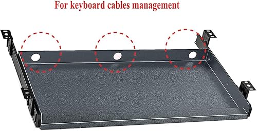 Miniatura 4 de Bandeja para teclado debajo del escritorio Bandeja de cajón de plataforma deslizante de metal resistente (gris)
