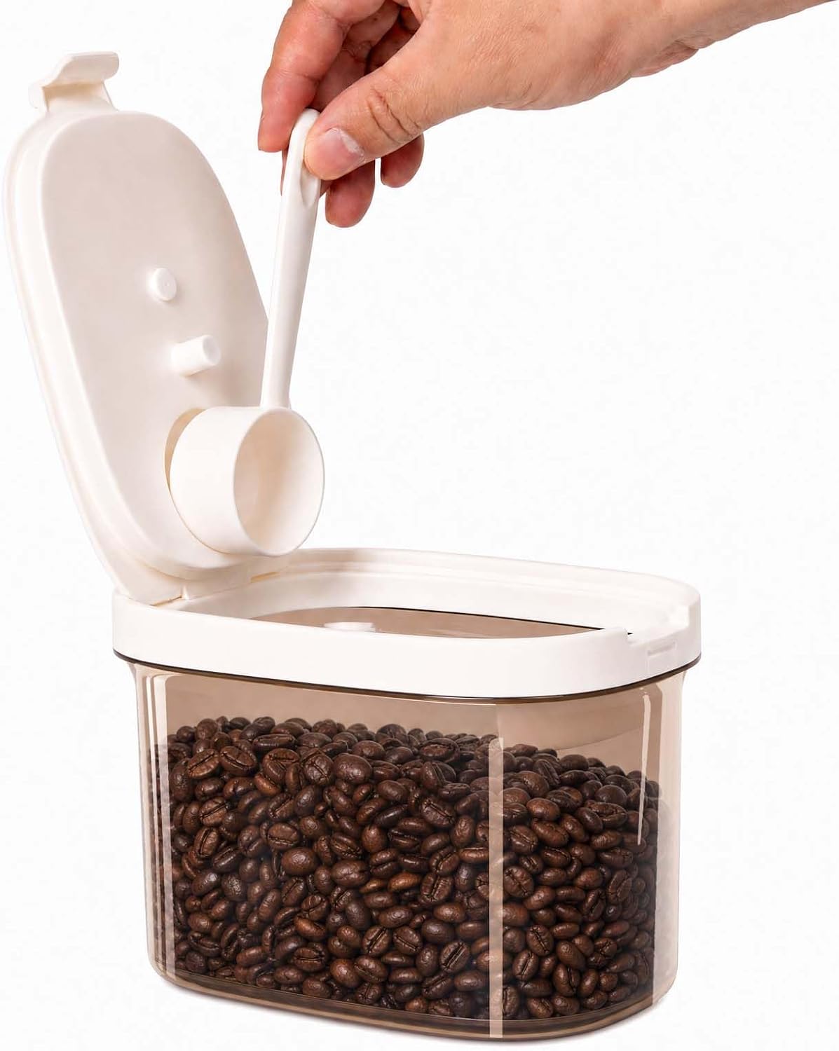 Airtight Coffee Canister, 12oz with Magnetic Scoop, Bean Storage