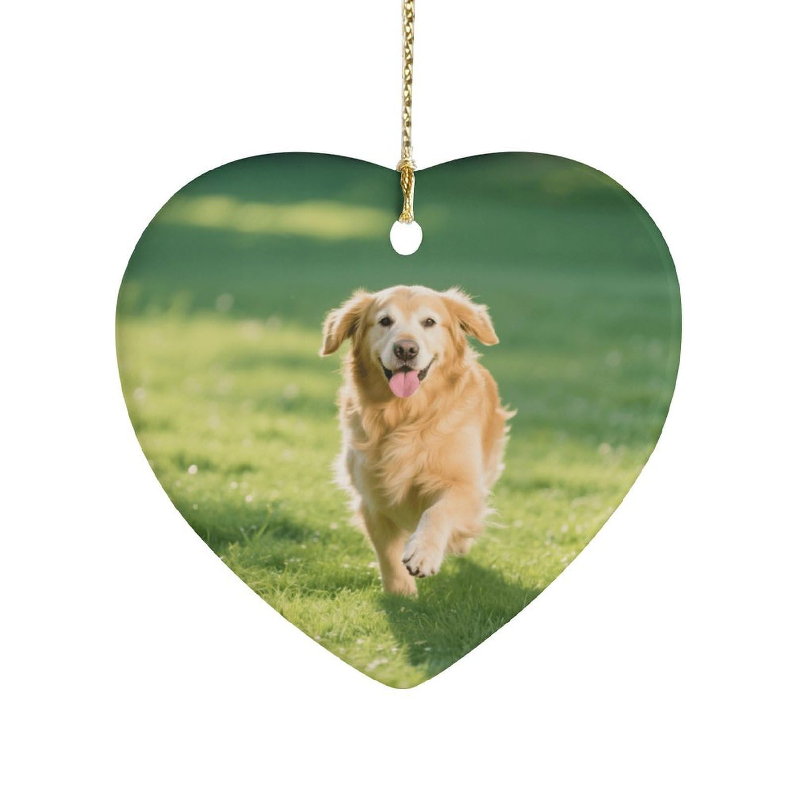Fekiloot Style Golden Retriever Ceramic Ornament Home Decor Keepsake