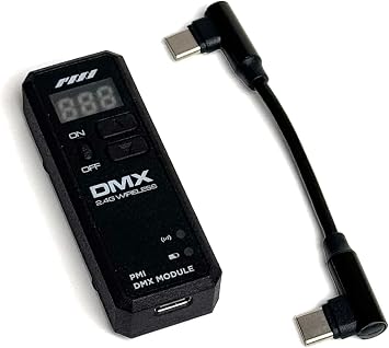 PMI Wireless DMX Receiver 2.4GHz Version for SmokeNINJA Pro Wireless DMX512 via USB-C Ultra-Compact, No XLR Cable 100m Range Works with Standard DMX Consoles & 2.4G Transmitter