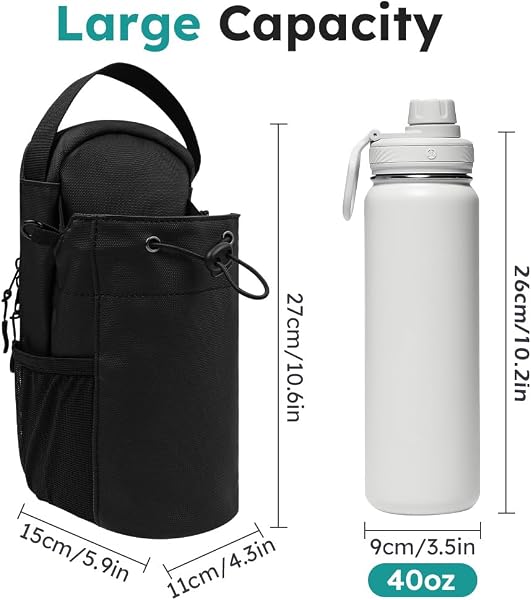 Borsa Magnetica Palestra, Borsa Magnetica per Bottiglia d'Acqua, Spallacci Regolabili, Pratico Spazio di Archiviazione, Adatto per Escursionismo, Campeggio, Viaggi e Sport(A) - 2