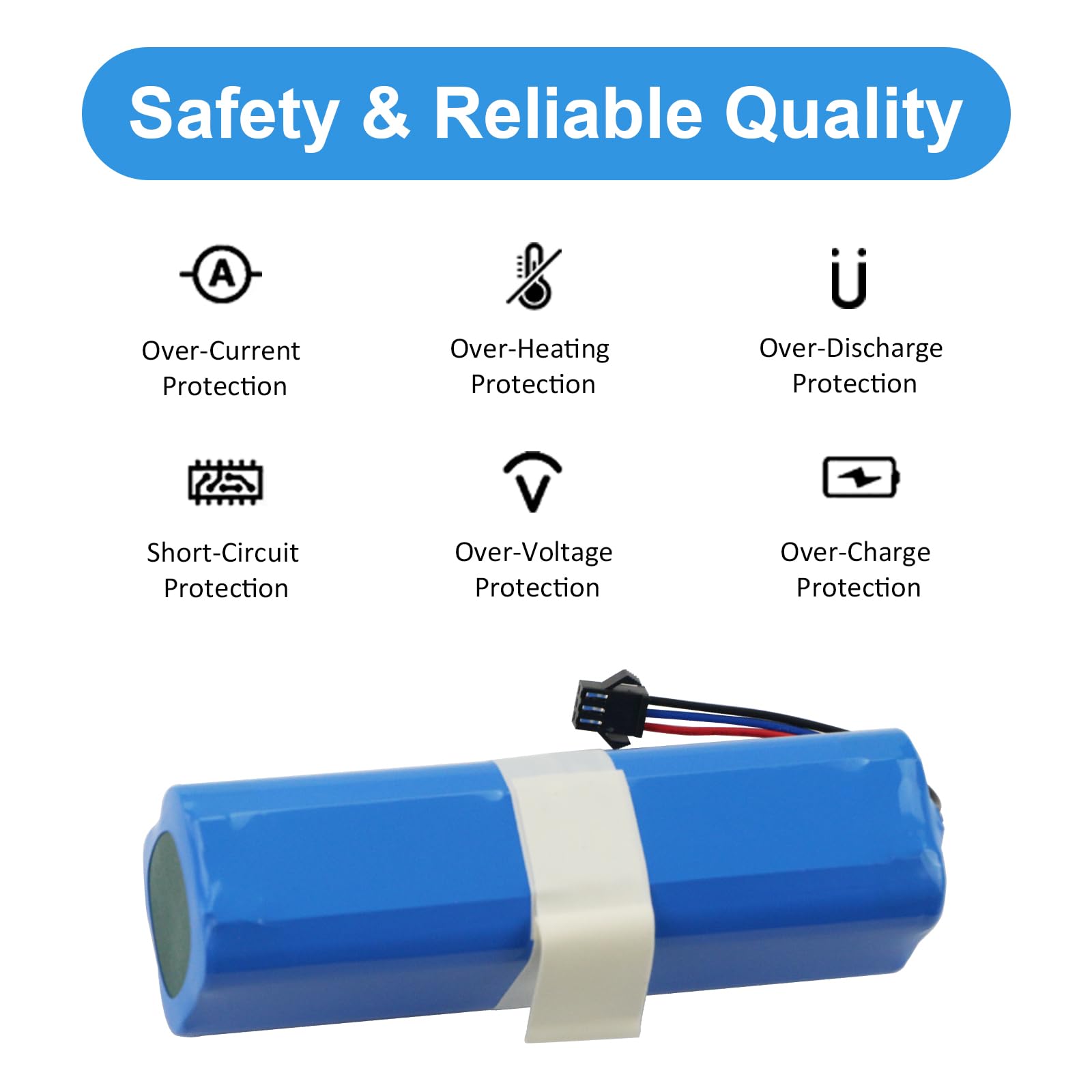 MULS 8800mAh Vacuum Cleaner Battery Replacement for AIRROBO T10+ Robot Vacuum Cleaner Spare Parts Accessories Battery with Tools 14.4V