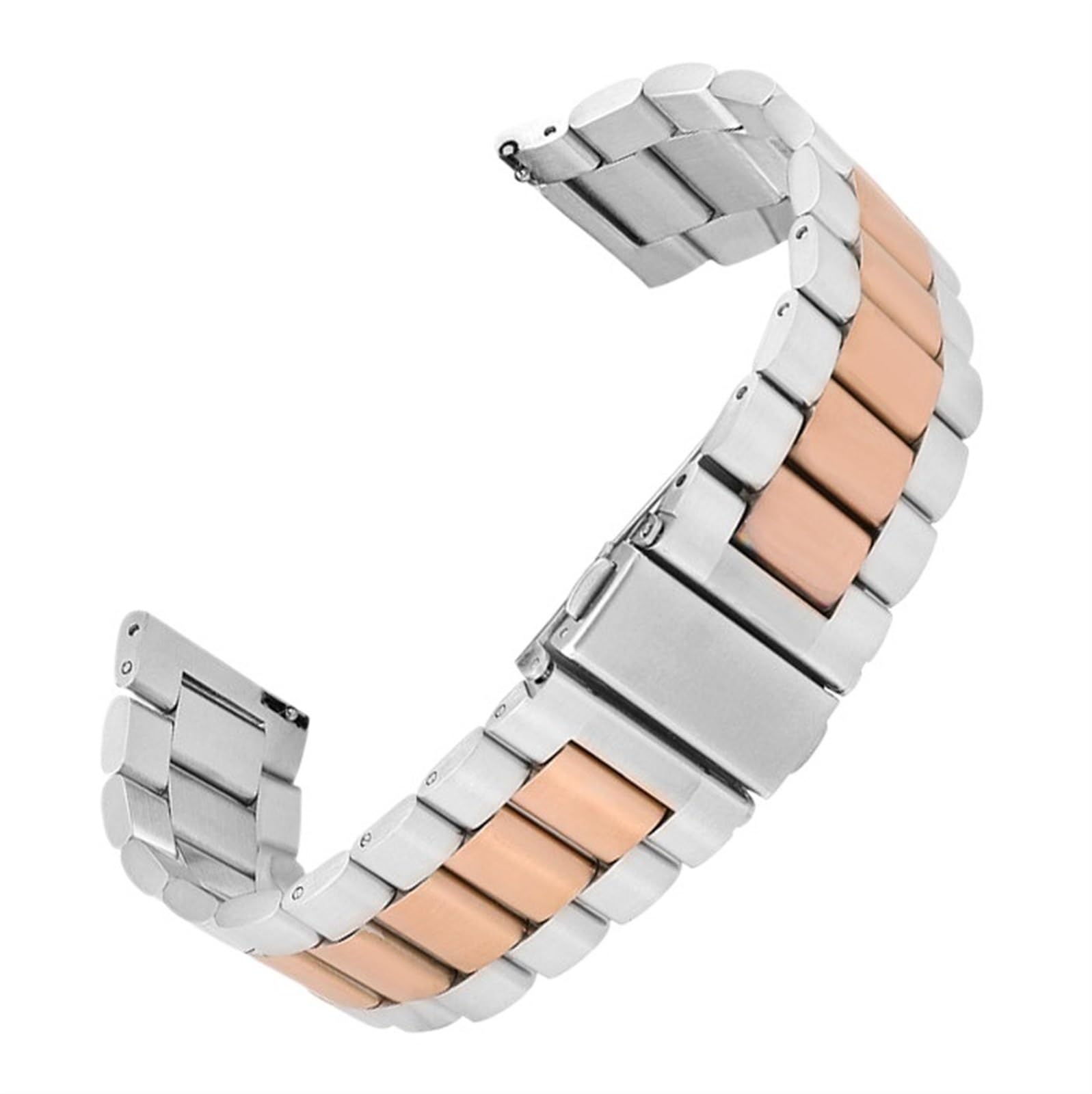 Bracelet de montre en acier inoxydable à libération rapide 18-24 mm Boucle déployante universelle pour homme et femme Convient pour montre intelligente