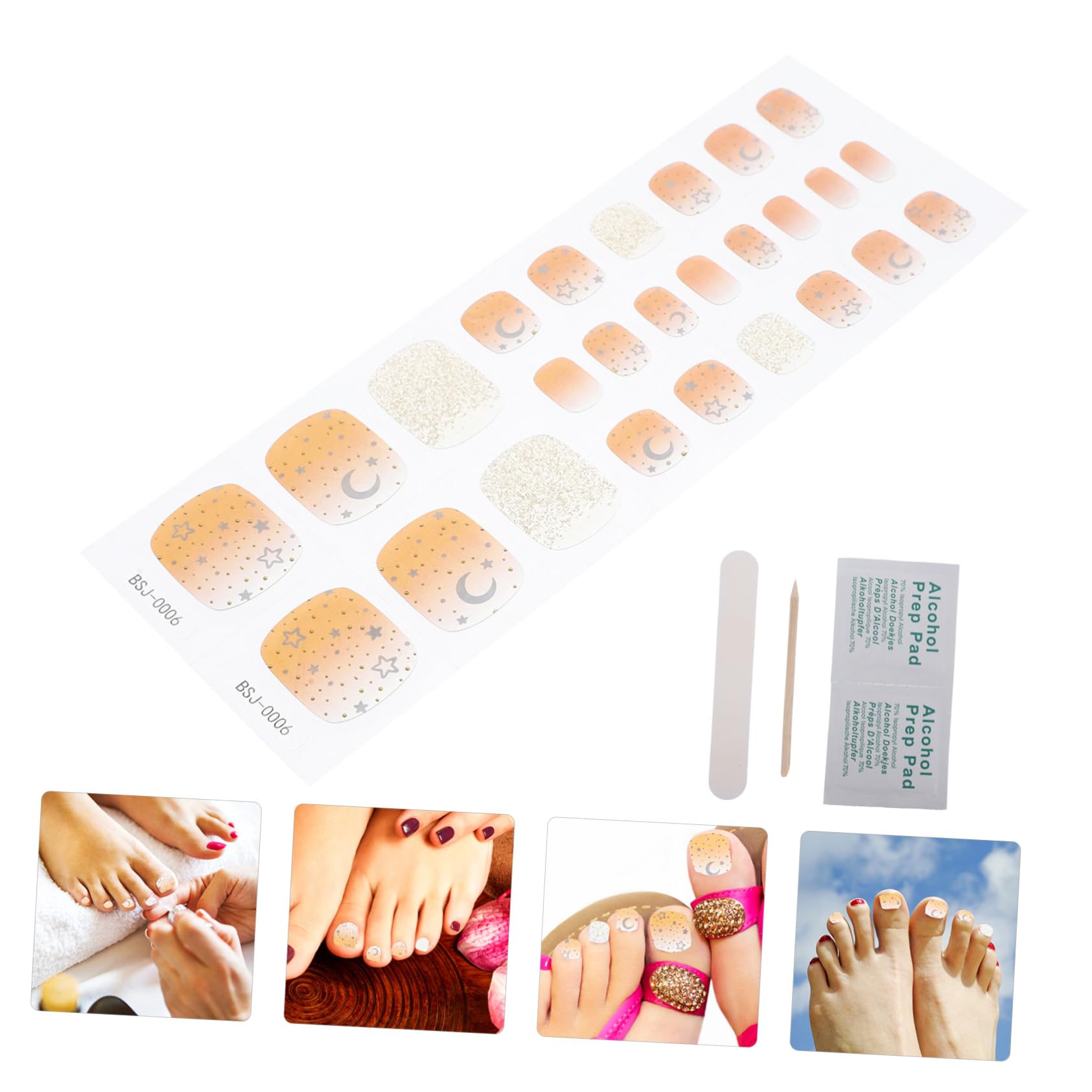 VALICLUD 5 Set adesivi per unghie Gel polacco adesivi per manicure unghie adesive decorazione per unghie adesivi di unghie strisce di smalto per unghie strisce per unghie per le donne