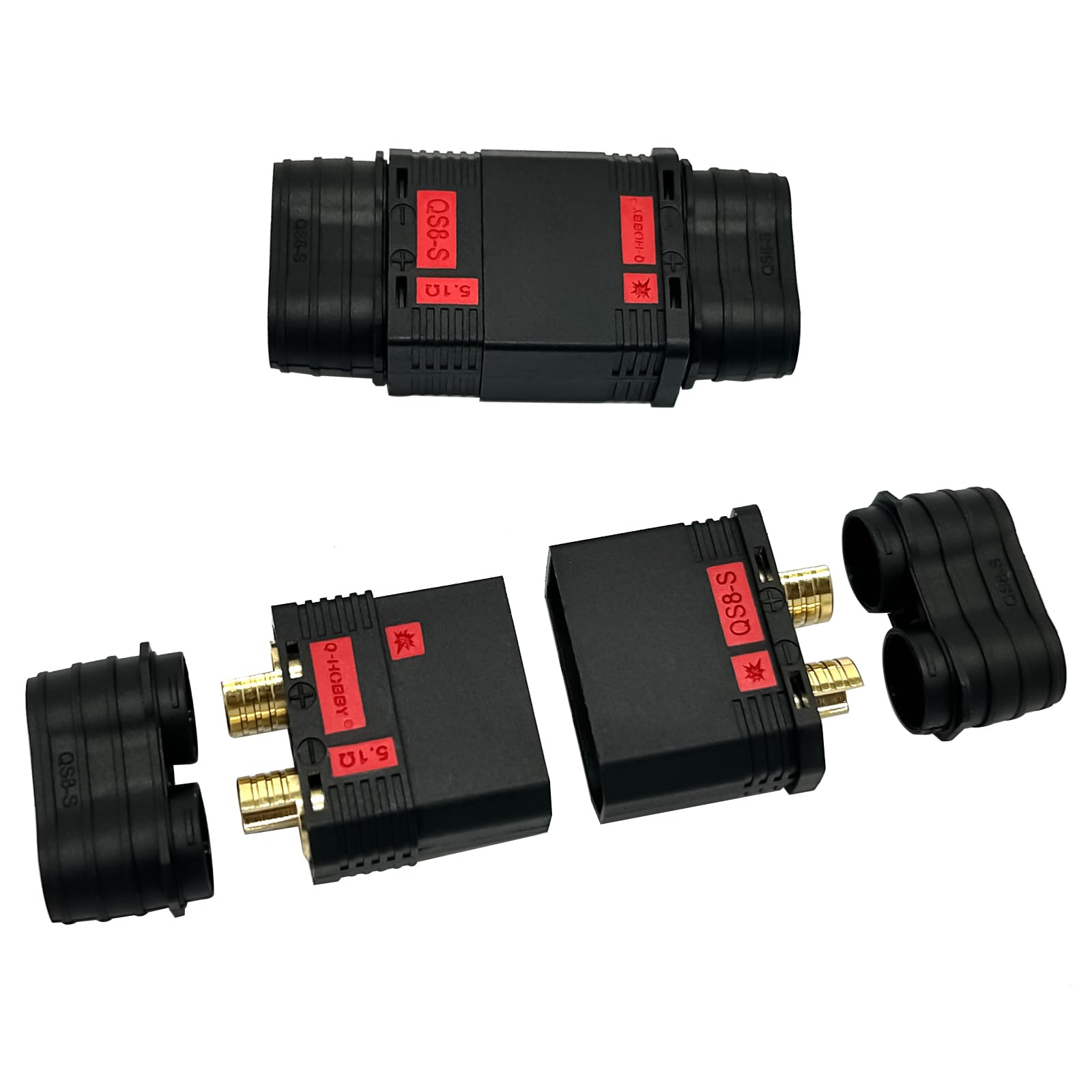 2Pairs Qs8 Connector Male Female High Current Antispark Connector for Remote Control Toys Drone Battery Charger